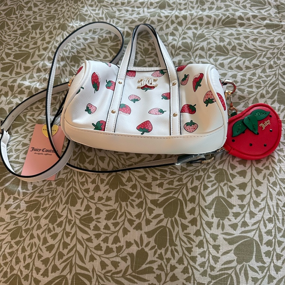 Juicy Couture White Bag with Strawberry Design